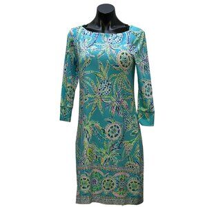Lilly Pulitzer Print Pullover Dress Turquoise M